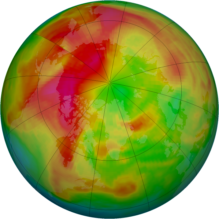 Arctic ozone map for 10 March 1991